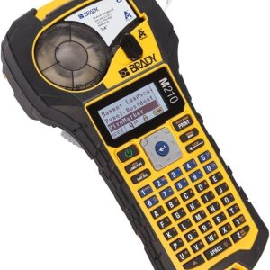 Brady M210 Portable Label Printer with Rubber Bumpers, Multi-Line Print, 6 to 40 Point Font (Replaces BMP21-PLUS Printer), Yellow/Black, 9.5 in H x 4.5 in W x 2.5 in D